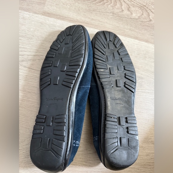 Salvatore Ferragamo Navy Suede Bit Loafers main image 4